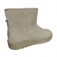  Угги женские замшевые MASIS 7090 04 бежевый мех