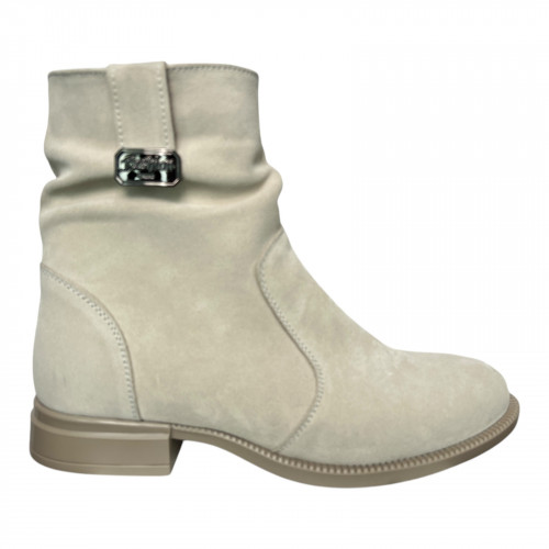 Ботинки женские замшевые LONYS 10/10 04 светло бежевые байка