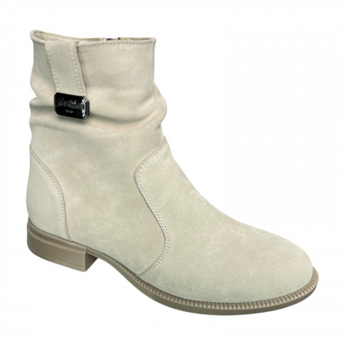 Ботинки женские замшевые LONYS 10/10 04 светло бежевые байка