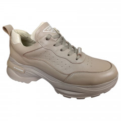 Кроссовки женские кожаные DITAS K 27 бежевые капучино.