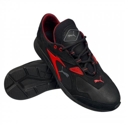 Кроссовки мужские кожаные ICEFIELD PRS черные красные