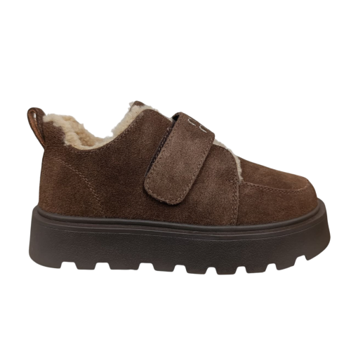 Ботинки зимние женские замшевые PLPS 2808-4 шоколад мех