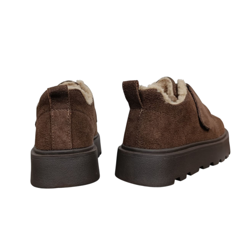 Ботинки зимние женские замшевые PLPS 2808-4 шоколад мех