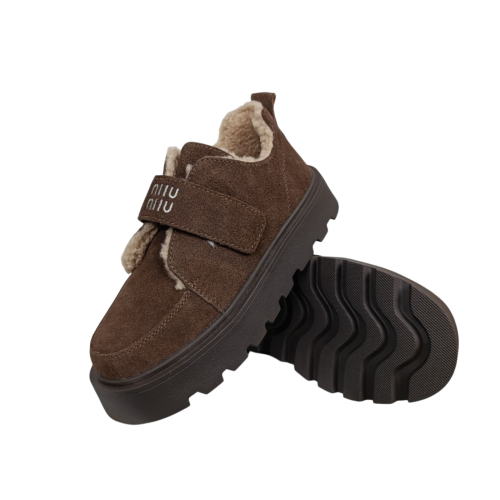 Ботинки зимние женские замшевые PLPS 2808-4 шоколад мех