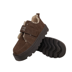 Ботинки зимние женские замшевые PLPS 2808-4 шоколад мех