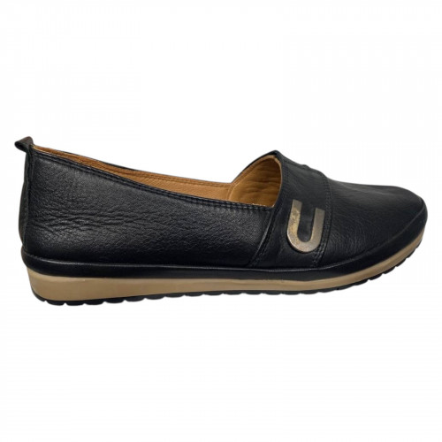 Балетки Жіночі шкіряні KEMER 858/1 чорний