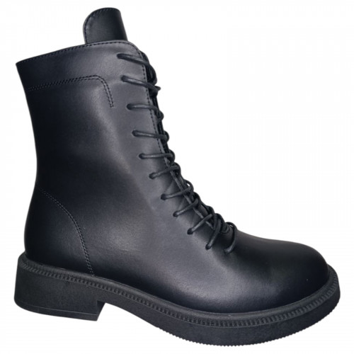 Ботинки женские кожаные ILONA 184/826 черный мех