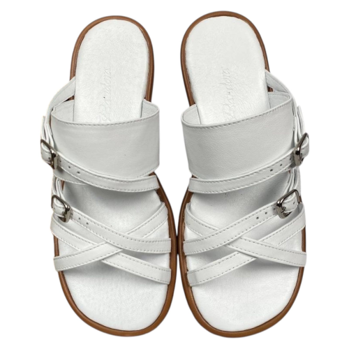 Шльопки жіночі шкіряні Pandora 1001 05 білі