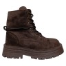 Ботинки женские замшевые WONEX 197-211 кофе мех
