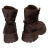 Ботинки женские замшевые WONEX 197-211 кофе мех