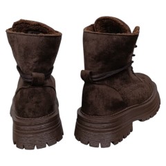 Ботинки женские замшевые WONEX 197-211 кофе мех
