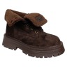Ботинки женские замшевые WONEX 197-211 кофе мех