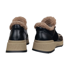 Кроссовки женские кожаные KATRIN 125 01/14 черный/латый мех