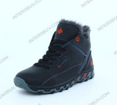 Кросівки Підросткові шкіряні зимові LORD DK чорний хутро