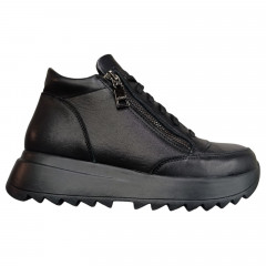 Кроссовки женские кожаные MASIS 950 01 черный мех