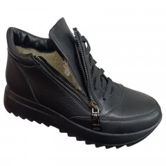 Кроссовки женские кожаные MASIS 950 01 черный мех