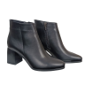 Ботинки женские кожаные ILONA 483/49 01 черные каблук байка