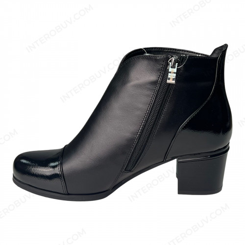 Ботинки Женские кожаные ROMAX 361 черный байка