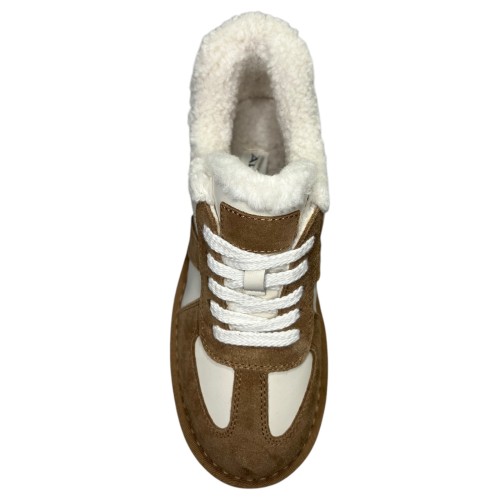 Угги ботинки женский замшевый ALLSY 235052-28 191910 camel мех