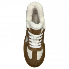 Угги ботинки женский замшевый ALLSY 235052-28 191910 camel мех