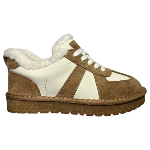 Угги ботинки женский замшевый ALLSY 235052-28 191910 camel мех