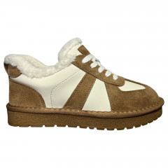 Угги ботинки женский замшевый ALLSY 235052-28 191910 camel мех