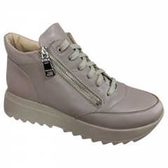 Кроссовки женские кожаные MASIS 950 06 пудрый мех