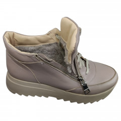 Кроссовки женские кожаные MASIS 950 06 пудрый мех