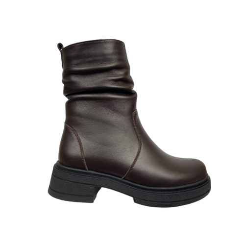 Ботинки женские кожаные KATRIN 61 25 шоколад мех