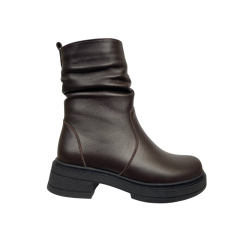 Ботинки женские кожаные KATRIN 61 25 шоколад мех