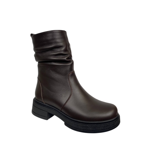 Ботинки женские кожаные KATRIN 61 25 шоколад мех