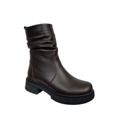 Ботинки женские кожаные KATRIN 61 25 шоколад мех