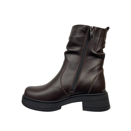 Ботинки женские кожаные KATRIN 61 25 шоколад мех