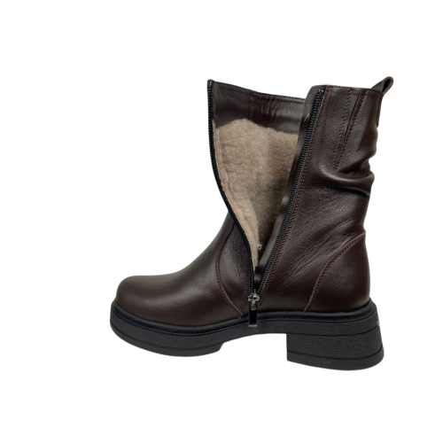 Ботинки женские кожаные KATRIN 61 25 шоколад мех