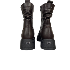 Ботинки женские кожаные KATRIN 61 25 шоколад мех