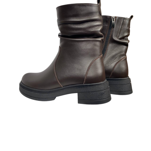 Ботинки женские кожаные KATRIN 61 25 шоколад мех