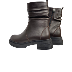 Ботинки женские кожаные KATRIN 61 25 шоколад мех