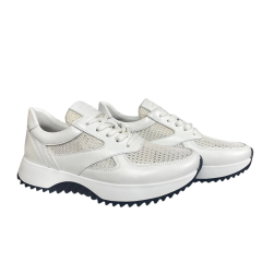 Кроссовки женские кожаные SCORPION 3605/36 белые текстильные 