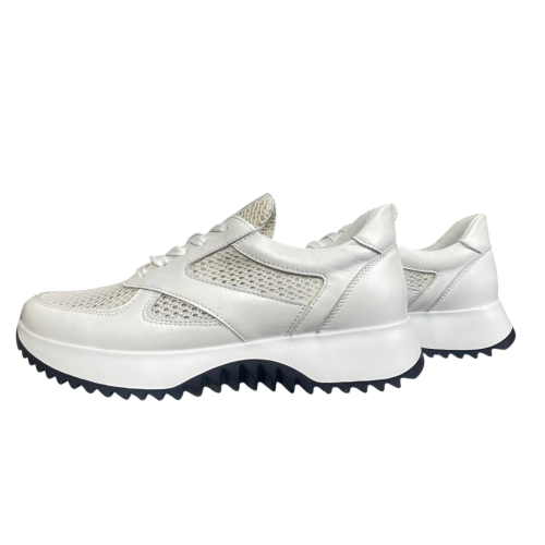 Кроссовки женские кожаные SCORPION 3605/36 белые текстильные 