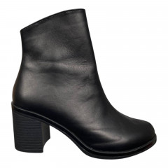 Черевики жіночі шіряні каблук ELVIX 6069 01 чорні байка