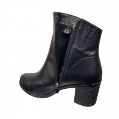 Черевики жіночі шіряні каблук ELVIX 6069 01 чорні байка