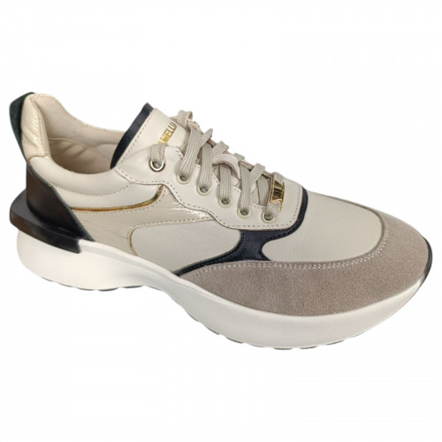 Кросівки жіночі шкіряні CAMELLIA 32/75 молочні чорні бежеві