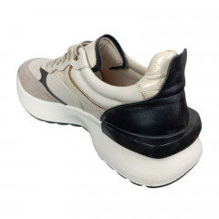 Кроссовки женские кожаные CAMELLIA 32/75 молочные черные бежевые