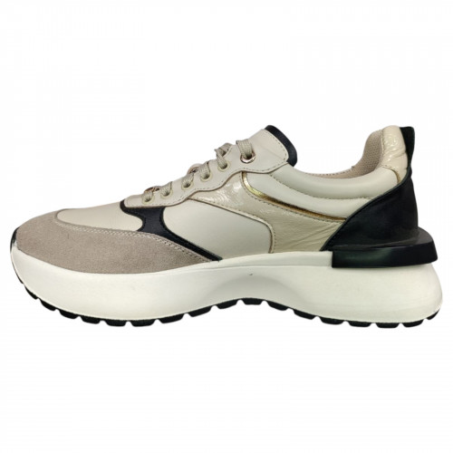 Кросівки жіночі шкіряні CAMELLIA 32/75 молочні чорні бежеві