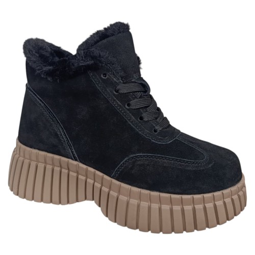Ботинки женские замшевые KDSL C710 12 1 черный мех