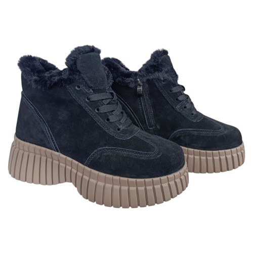 Ботинки женские замшевые KDSL C710 12 1 черный мех