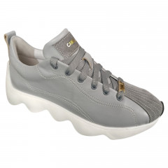 Кроссовки женские кожаные CAMELLIA 518/22 серые
