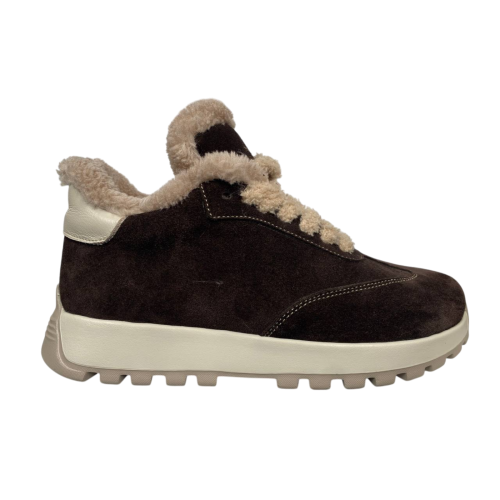 Кроссовки женские замшевые DITAS MKM 12 25 шоколадный мех