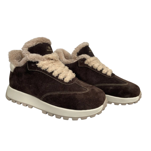 Кроссовки женские замшевые DITAS MKM 12 25 шоколадный мех