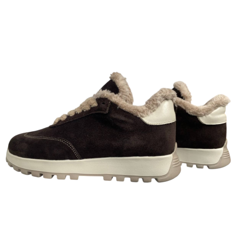 Кроссовки женские замшевые DITAS MKM 12 25 шоколадный мех